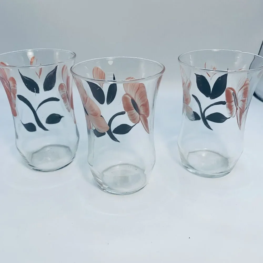 Vintage MCM Bartlet Collins  Small Fluted Tumblers Juice Glasses Set of 3